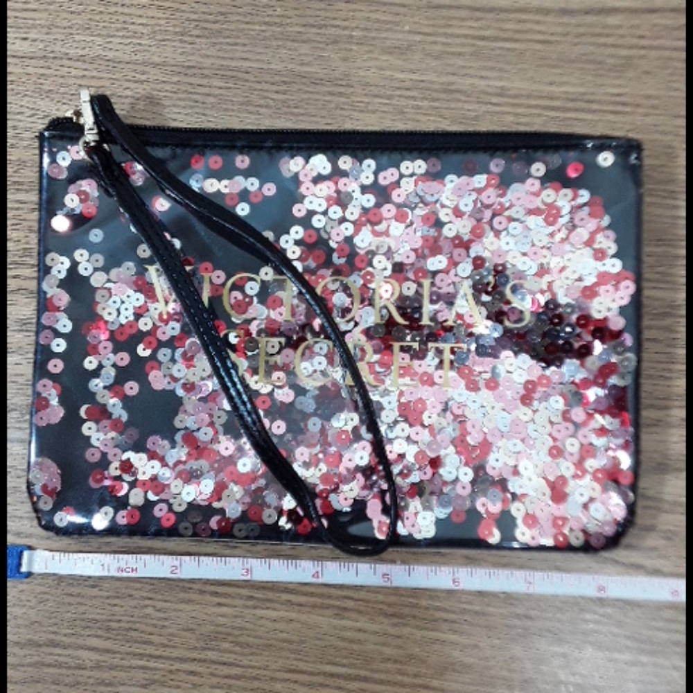 Bling rhinestone Victoria's Secret shifting sequins wristlet 8.5" × 6" - Picture 7 of 13